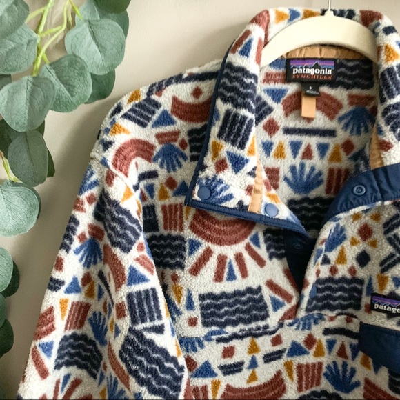 PATAGONIA Rare Protected Peaks Synchilla Pullover Size Small collectable - Picture 2 of 9